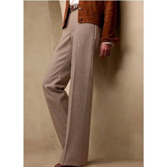 Banana Republic Lido Italian Wool Micro Houndstooth Pant NWT Size 4 - Picture 2 of 4